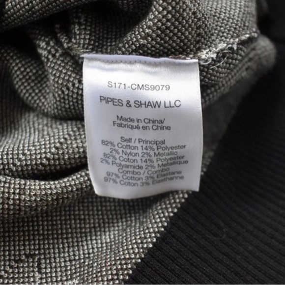 NWOT VERONICA BEARD Alpha Striped Metallic Camo Jacquard Cropped Sweater, Green - Picture 4 of 4